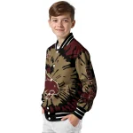 custom texas state bobcats burst splatter maroon varsity jacket best selling