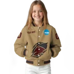 custom texas state bobcats claw effect beige varsity jacket best selling