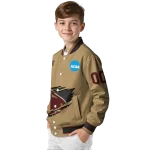 custom texas state bobcats claw effect beige varsity jacket best selling