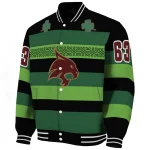custom texas state bobcats clover green lines green black varsity jacket best selling