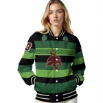 custom texas state bobcats clover green lines green black varsity jacket best selling