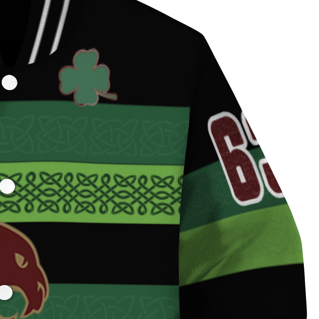 custom texas state bobcats clover green lines green black varsity jacket premium grade custom texas state bobcats clover green lines green black varsity jacket premium grade