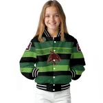custom texas state bobcats clover green lines green black varsity jacket best selling