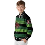 custom texas state bobcats clover green lines green black varsity jacket best selling