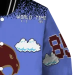 custom texas state bobcats mario blocks blue black varsity jacket best selling