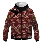 custom texas state bobcats shark art maroon windbreaker jacket best selling