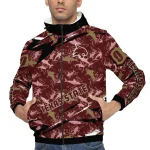 custom texas state bobcats shark art maroon windbreaker jacket best selling