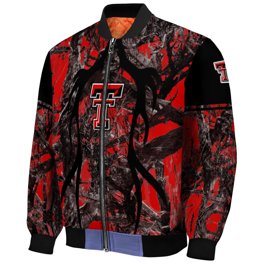 custom texas tech red raiders antlers motif red black bomber jacket fashion forward custom texas tech red raiders antlers motif red black bomber jacket fashion forward