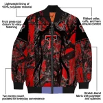 custom texas tech red raiders antlers motif red black bomber jacket best selling