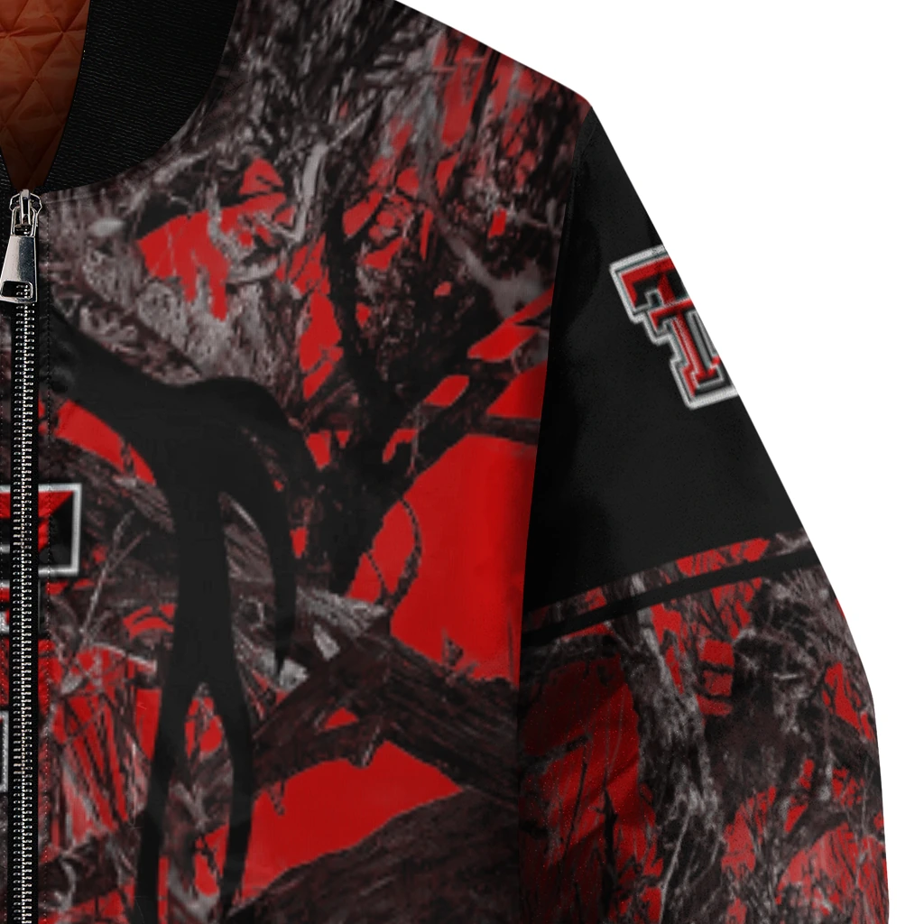 custom texas tech red raiders antlers motif red black bomber jacket premium grade custom texas tech red raiders antlers motif red black bomber jacket premium grade