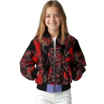 custom texas tech red raiders antlers motif red black bomber jacket best selling