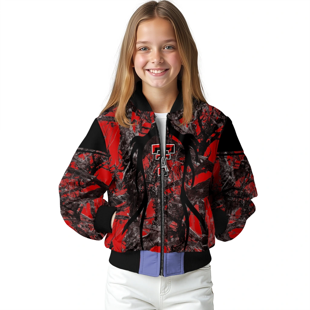 custom texas tech red raiders antlers motif red black bomber jacket top rated custom texas tech red raiders antlers motif red black bomber jacket top rated