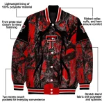 custom texas tech red raiders antlers motif red black varsity jacket best selling