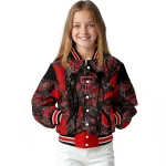 custom texas tech red raiders antlers motif red black varsity jacket best selling