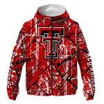 custom texas tech red raiders brushstroke pattern red windbreaker jacket best selling