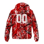 custom texas tech red raiders brushstroke pattern red windbreaker jacket best selling
