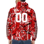 custom texas tech red raiders brushstroke pattern red windbreaker jacket best selling