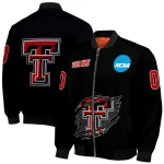 custom texas tech red raiders claw shred black bomber jacket best selling