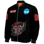 custom texas tech red raiders claw shred black bomber jacket best selling