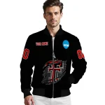 custom texas tech red raiders claw shred black bomber jacket best selling