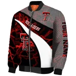 custom texas tech red raiders electric flash red bomber jacket best selling