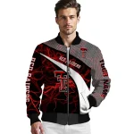 custom texas tech red raiders electric flash red bomber jacket best selling