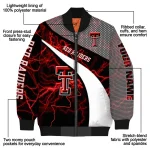 custom texas tech red raiders electric flash red bomber jacket best selling