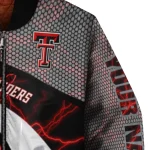 custom texas tech red raiders electric flash red bomber jacket best selling