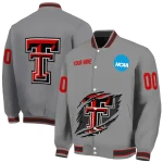 custom texas tech red raiders feral slash grey varsity jacket best selling