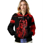 custom texas tech red raiders reaper hands red black bomber jacket best selling