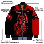 custom texas tech red raiders reaper hands red black bomber jacket best selling