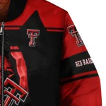 custom texas tech red raiders reaper hands red black bomber jacket best selling