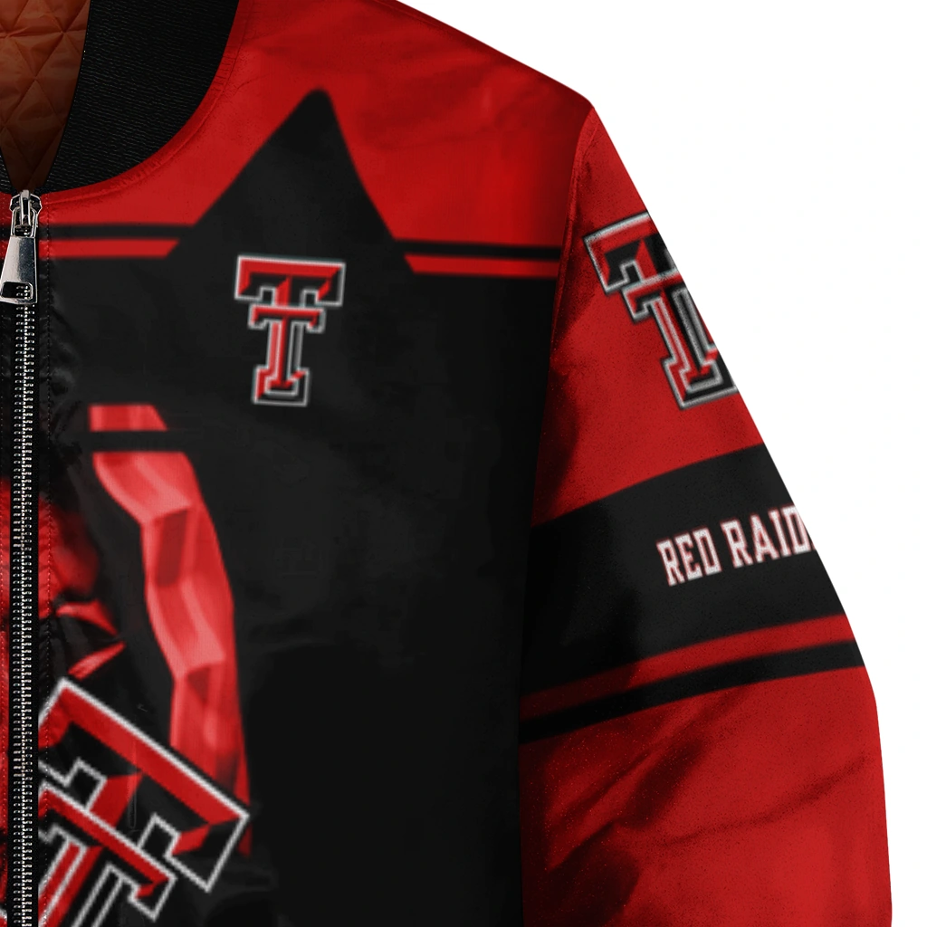 custom texas tech red raiders reaper hands red black bomber jacket premium grade custom texas tech red raiders reaper hands red black bomber jacket premium grade
