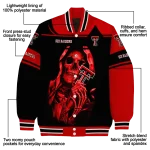 custom texas tech red raiders reaper hands red black varsity jacket best selling