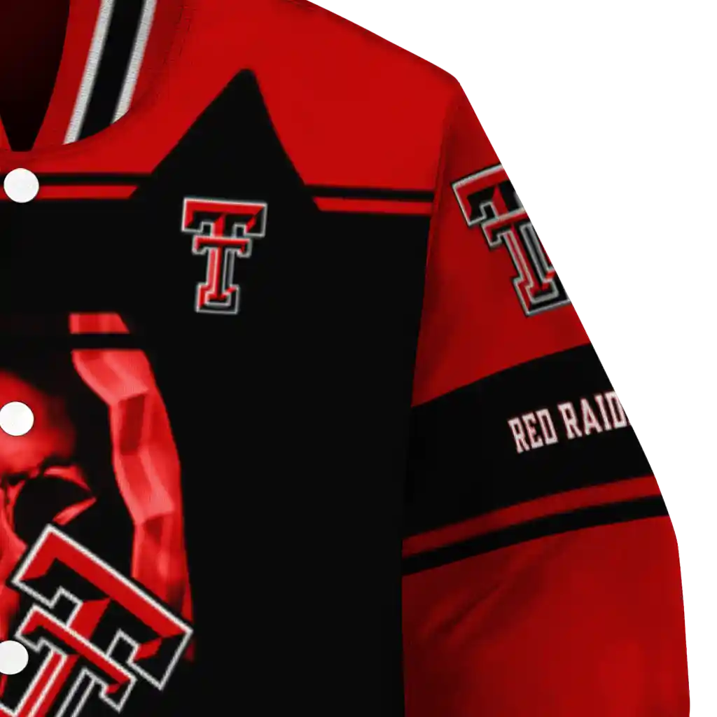 custom texas tech red raiders reaper hands red black varsity jacket premium grade custom texas tech red raiders reaper hands red black varsity jacket premium grade