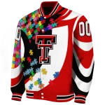 custom texas tech red raiders stars and stripes slashes red varsity jacket best selling