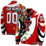 custom texas tech red raiders stars and stripes slashes red varsity jacket best selling