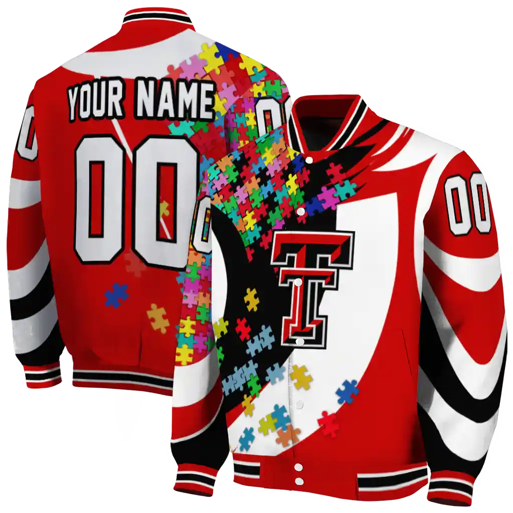 custom texas tech red raiders stars and stripes slashes red varsity jacket fashion forward custom texas tech red raiders stars and stripes slashes red varsity jacket fashion forward