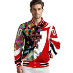 custom texas tech red raiders stars and stripes slashes red varsity jacket best selling