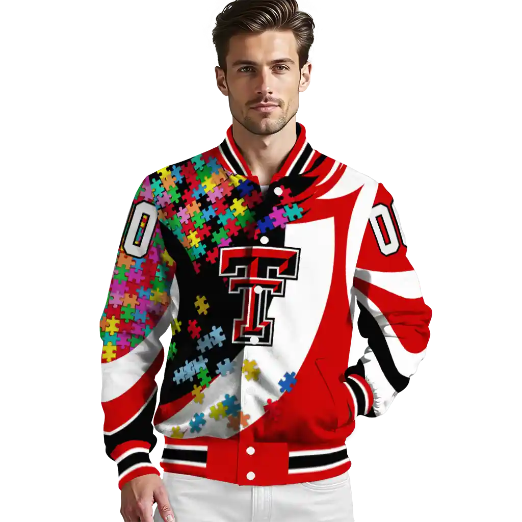 custom texas tech red raiders stars and stripes slashes red varsity jacket high quality custom texas tech red raiders stars and stripes slashes red varsity jacket high quality