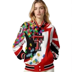 custom texas tech red raiders stars and stripes slashes red varsity jacket best selling