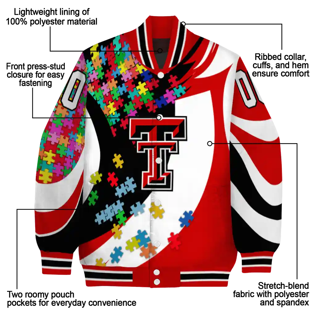 custom texas tech red raiders stars and stripes slashes red varsity jacket new arrival custom texas tech red raiders stars and stripes slashes red varsity jacket new arrival