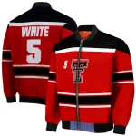 custom texas tech red raiders stripe statement red black bomber jacket best selling
