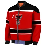 custom texas tech red raiders stripe statement red black bomber jacket best selling