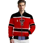 custom texas tech red raiders stripe statement red black bomber jacket best selling