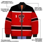 custom texas tech red raiders stripe statement red black bomber jacket best selling