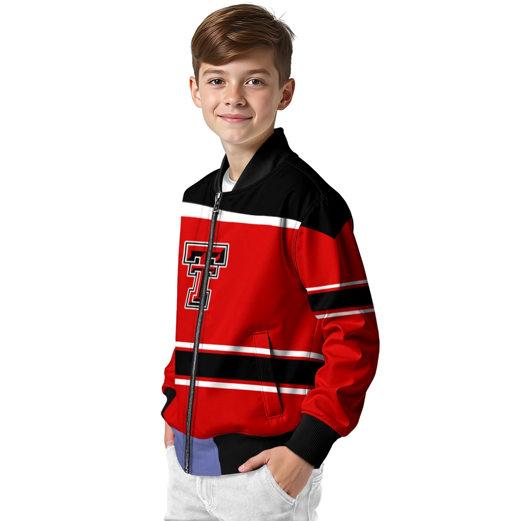 custom texas tech red raiders stripe statement red black bomber jacket trendy custom texas tech red raiders stripe statement red black bomber jacket trendy