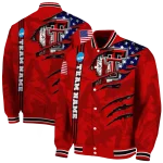 custom texas tech red raiders usa flag claws red varsity jacket best selling