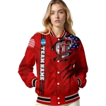 custom texas tech red raiders usa flag claws red varsity jacket best selling