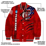 custom texas tech red raiders usa flag claws red varsity jacket best selling